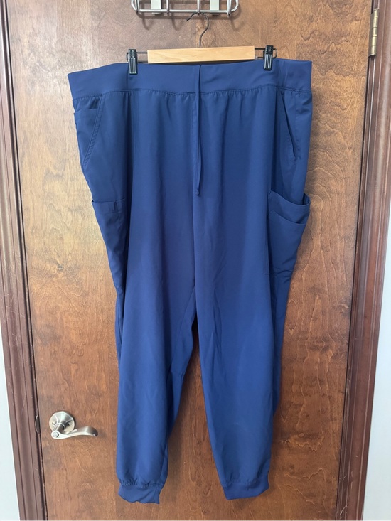 Easy Stretch Pants - Women's Navy Drawstring Scrub Joggers with Side Pockets